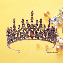Load image into Gallery viewer, Violet Crystal Bridal Tiaras Crown Rhinestone Pageant Diadem Veil Tiara Headbands,Swarovski
