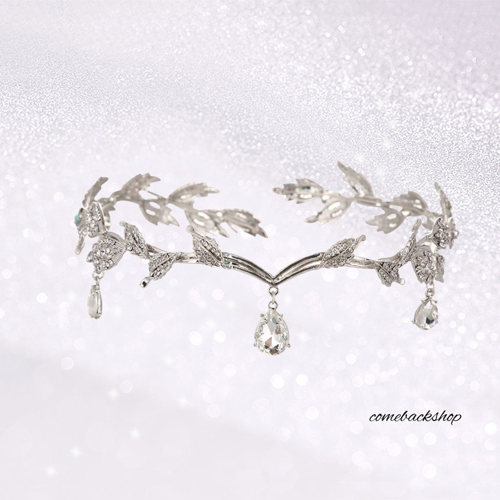 Silver Crystal Tiara Crowns For Women Girls Princess Elegant Crown
