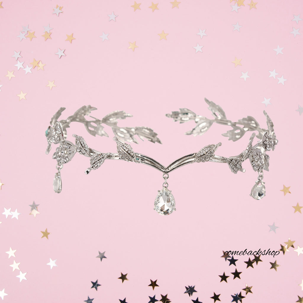 Silver Crystal Tiara Crowns For Women Girls Princess Elegant Crown
