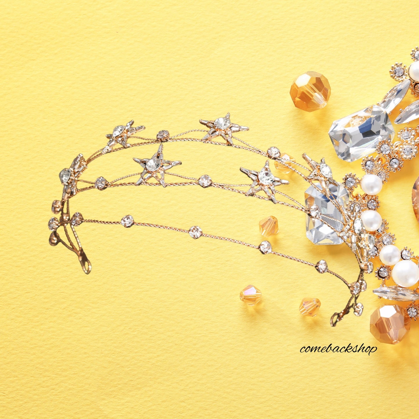 Halo Crown Stars Goddess Crown Halo Headband Tiaras and Crowns for Women Boho Bridal Wedding Headpiece