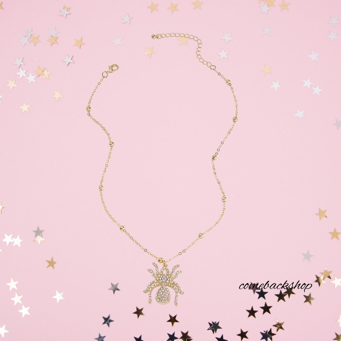 Gold Plated Spider Necklace | Cute Dainty Spider Pendant Necklaces for Women