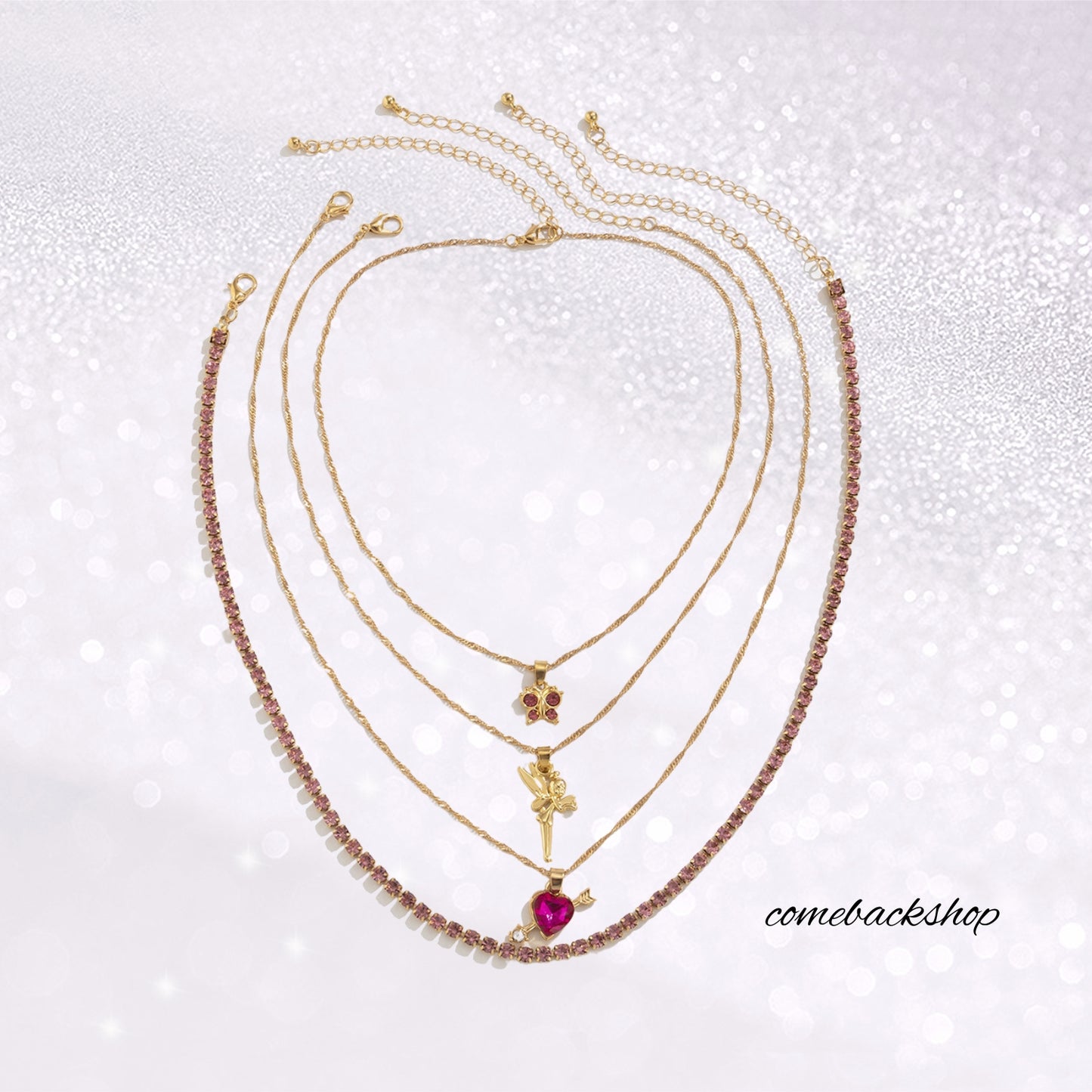 Gold Layered Necklaces for Women,Layered Paperclip Chain Choker Necklace with Dainty Rectangle Pendant Birthstone Jewelry Gifts for Women Girls