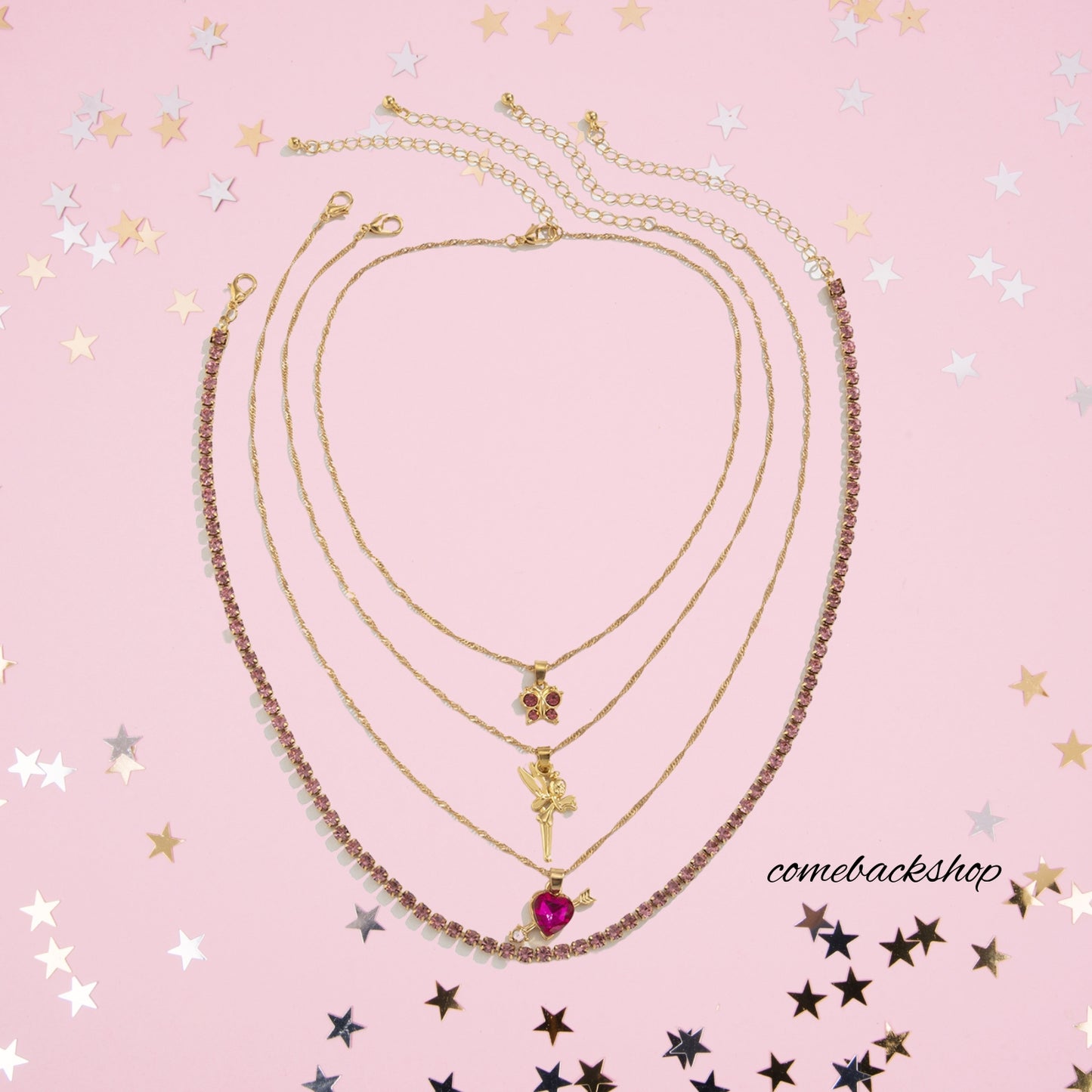 Gold Layered Necklaces for Women,Layered Paperclip Chain Choker Necklace with Dainty Rectangle Pendant Birthstone Jewelry Gifts for Women Girls