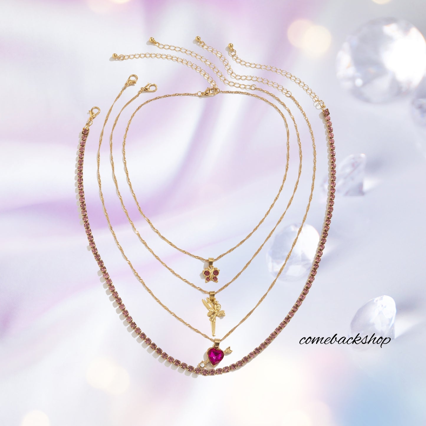 Gold Layered Necklaces for Women,Layered Paperclip Chain Choker Necklace with Dainty Rectangle Pendant Birthstone Jewelry Gifts for Women Girls