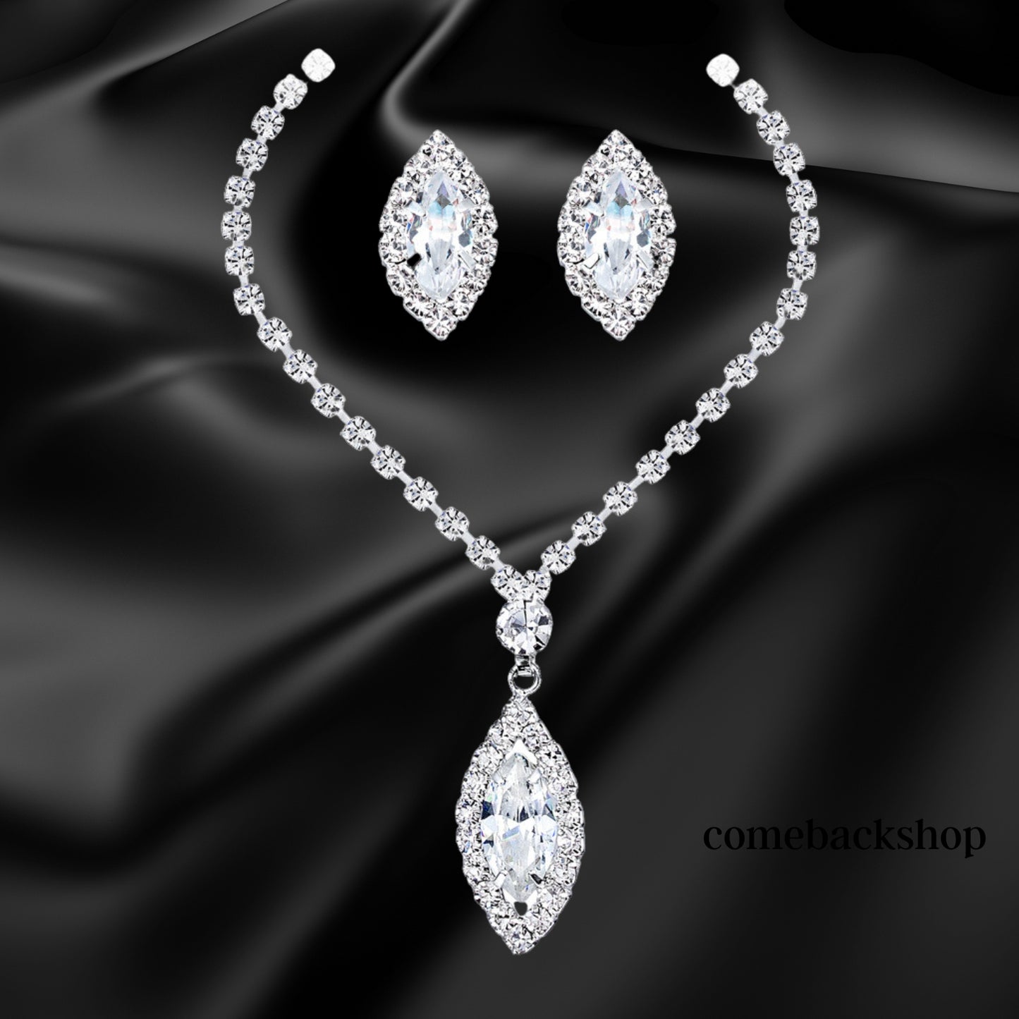 Wedding Jewelry Set for Women, Floral Necklace Dangle Earrings Elegance Prom Party Jewelry for Bridal Bridesmaid