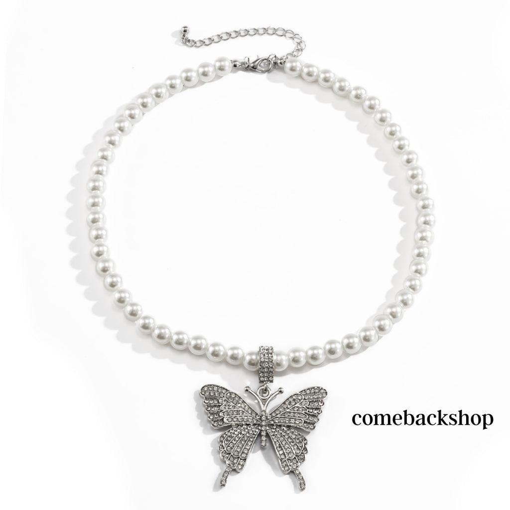 Butterfly Pendant Necklace for Women Butterfly Pendant Cute Crystal Butterfly Necklaces for Women Girls