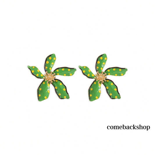 Green Leaf Dangle Earrings for Women Sparkly Crystal Geometric Drop Statement Earrings