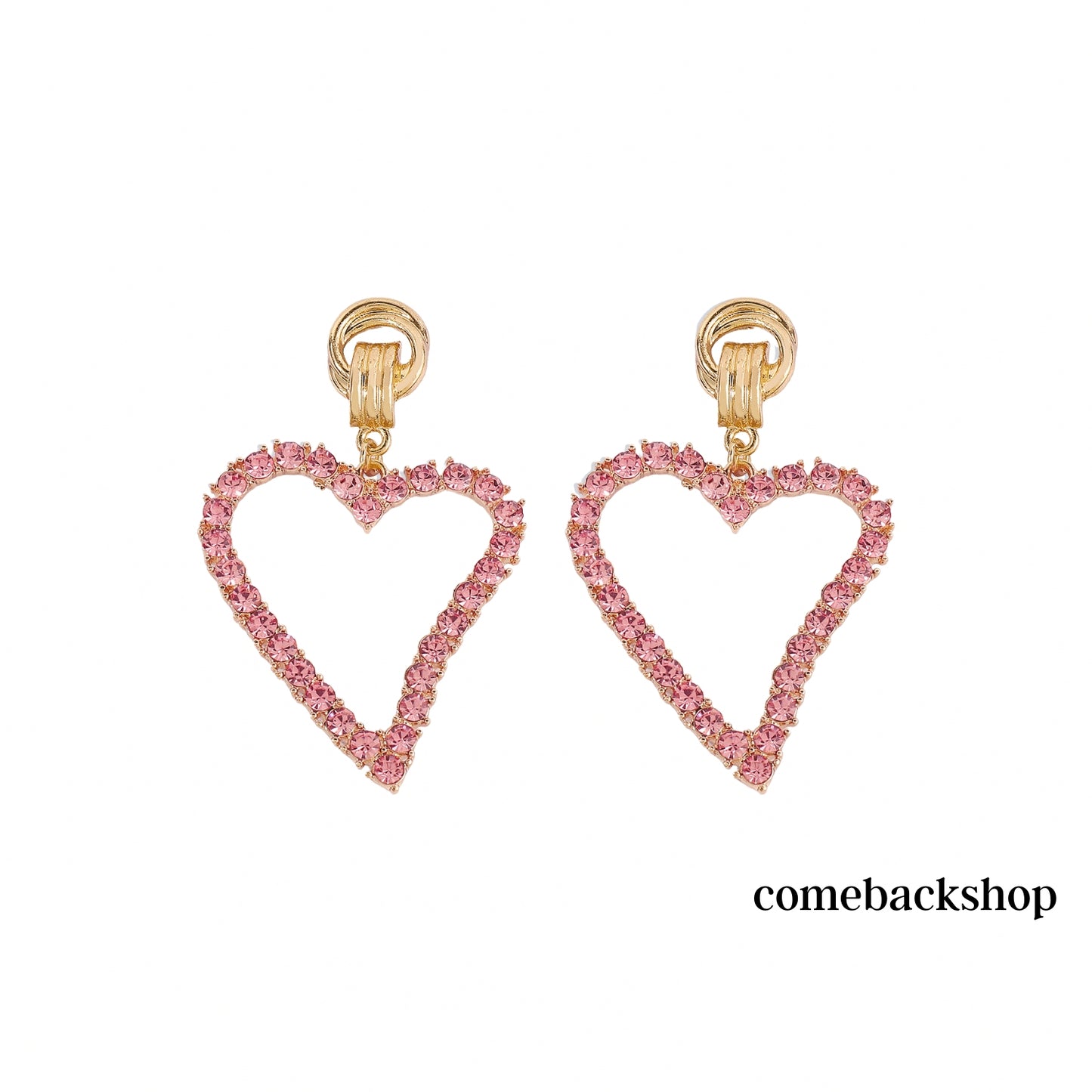 Rhinestones Hoop Earrings Big Heart Crystal Hoop Earrings Rhinestones Bridal Drop Dangle Earrings Statement Body Jewelry for Women