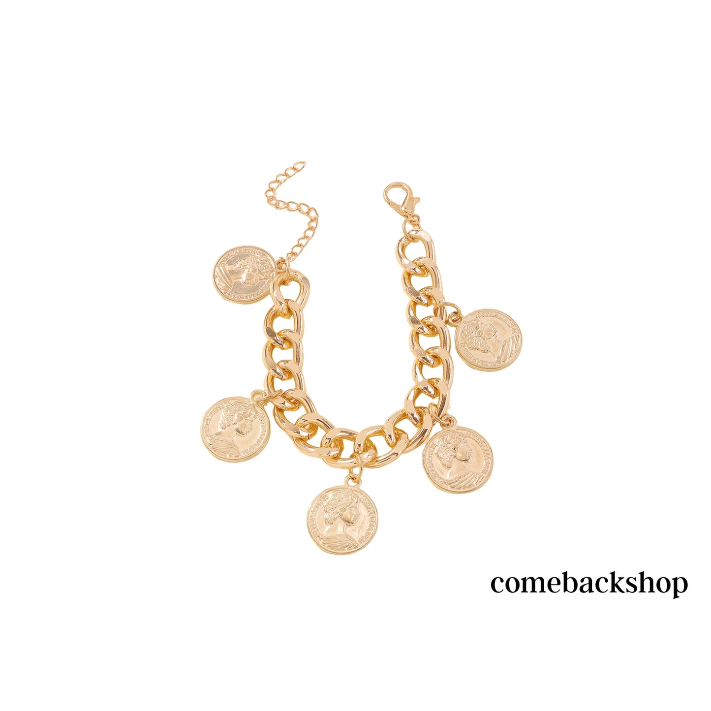 Bracelets for Teen Girls Women 18K Gold Beaded Charm Bracelets for Her Papercilp Link Chain Christmas Mother's Day Birthday Jewelry