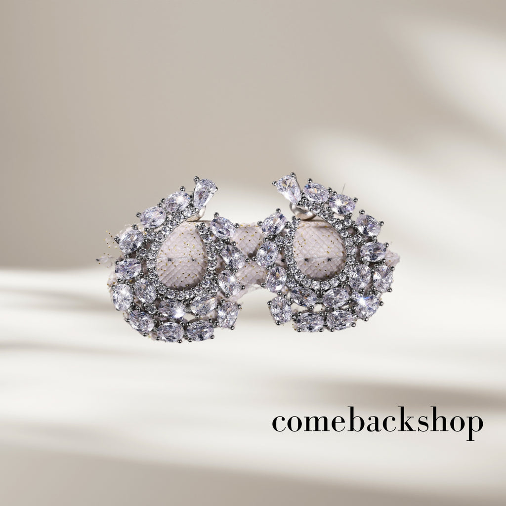 Rhinestone Stud Earrings Dainty Small Crystal Cluster Earrings for Women Girls Cute Ear Wrap Jewely for Wedding Prom