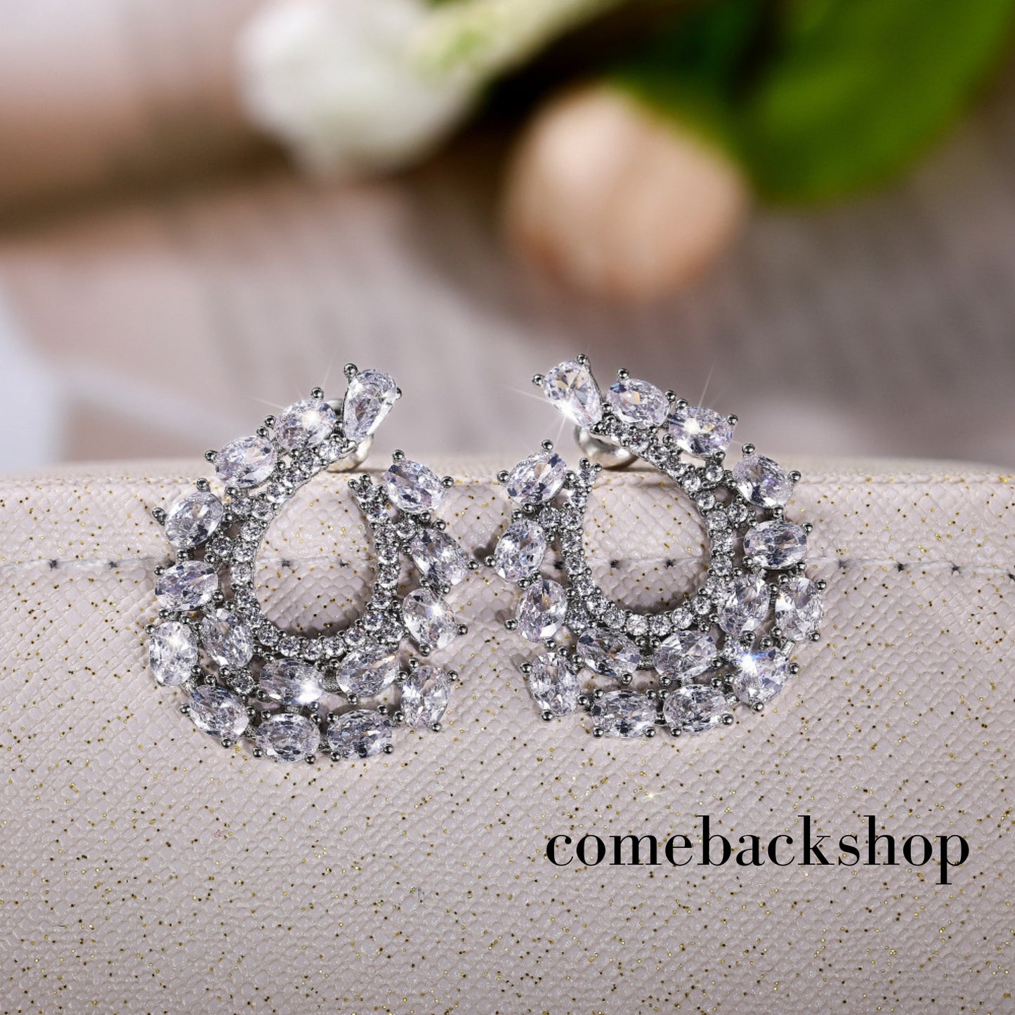 Rhinestone Stud Earrings Dainty Small Crystal Cluster Earrings for Women Girls Cute Ear Wrap Jewely for Wedding Prom