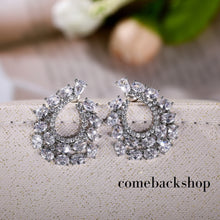 Load image into Gallery viewer, Rhinestone Stud Earrings Dainty Small Crystal Cluster Earrings for Women Girls Cute Ear Wrap Jewely for Wedding Prom