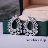 Rhinestone Stud Earrings Dainty Small Crystal Cluster Earrings for Women Girls Cute Ear Wrap Jewely for Wedding Prom