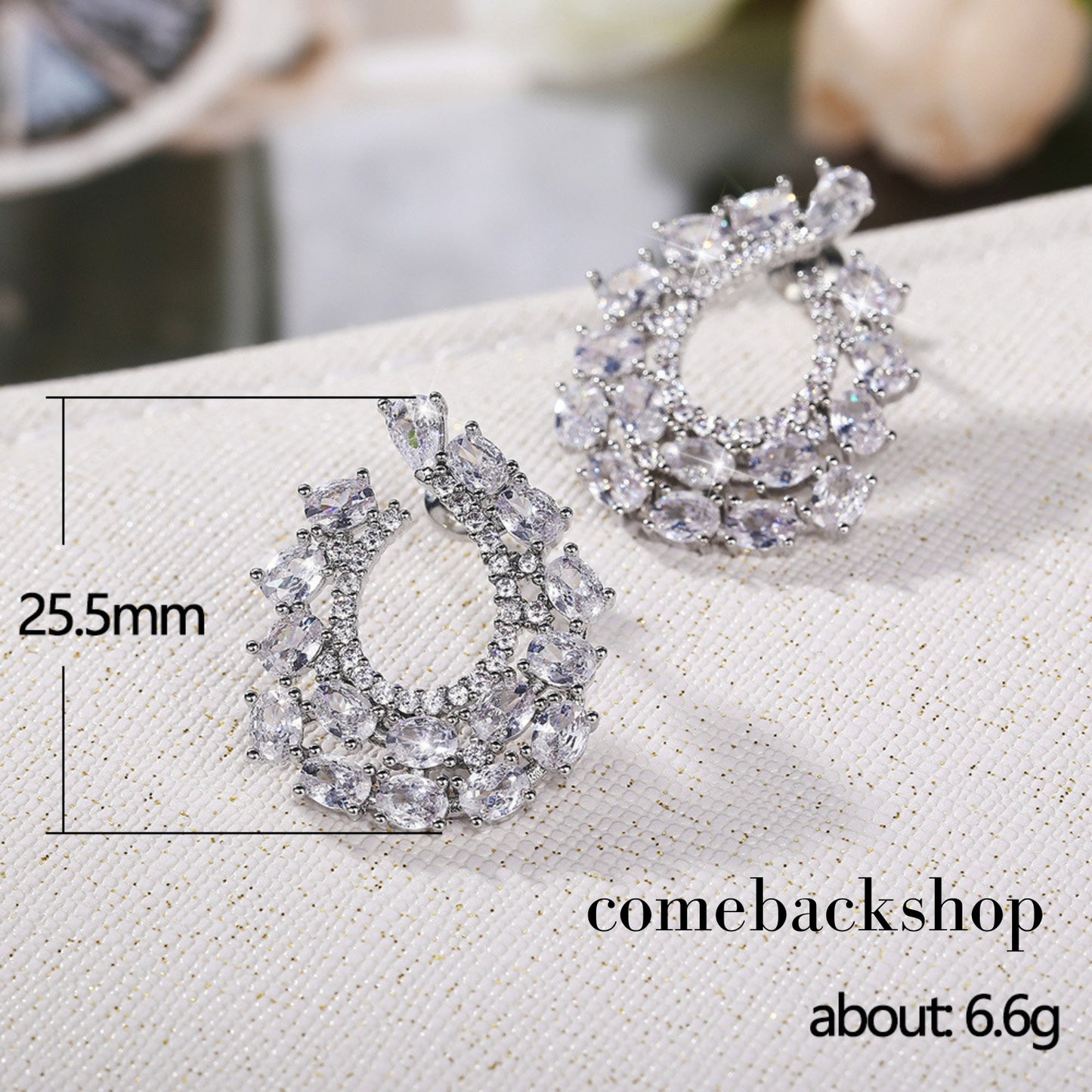 Rhinestone Stud Earrings Dainty Small Crystal Cluster Earrings for Women Girls Cute Ear Wrap Jewely for Wedding Prom