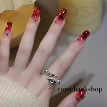 Load image into Gallery viewer, Red heart love Square Press on Nails Short Fake Nails French Acrylic Full Cover False Nails for Women and Girls