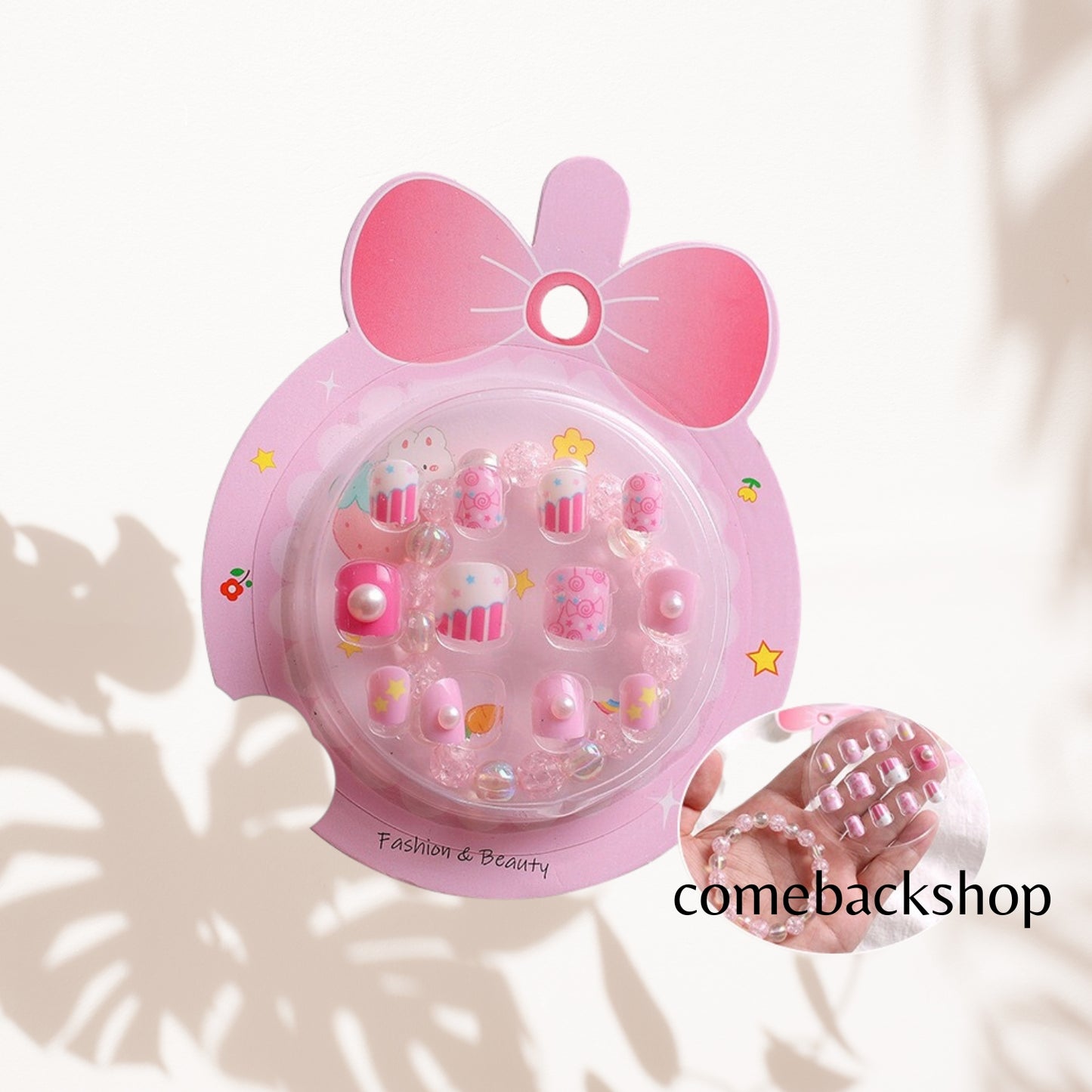 Fake Nails for Kids Girls Artificial Kids Press on Nails Full Cover Short Acrylic Stick On Nails False Nail Tips Kit for Children Little Girls Nail Art Decoration