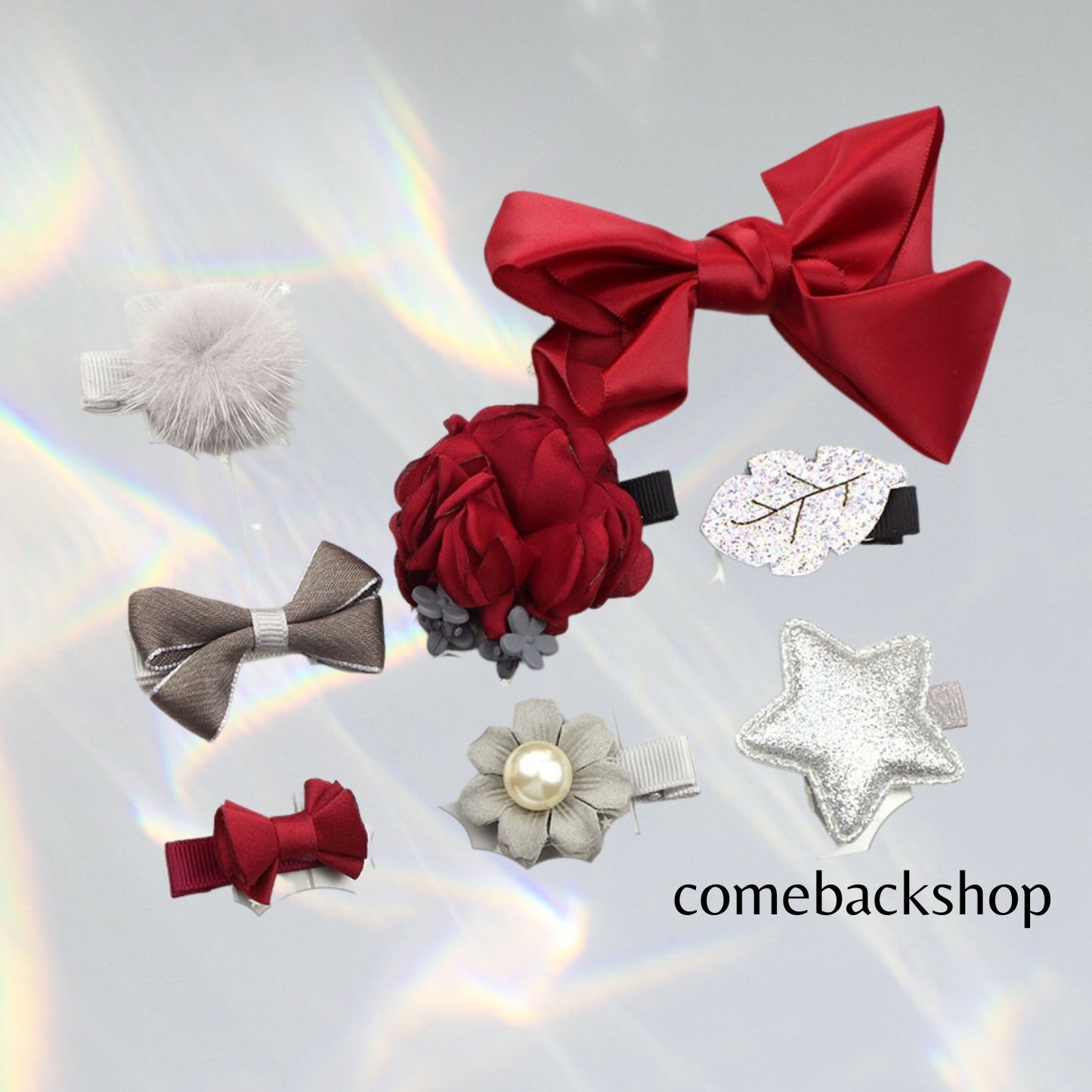 Hair Accessories for Girls, Hair Ties Hair Clips Set with Box Different Style Elastic Hair Bands Rubber Bands for Kids Teens Toddler