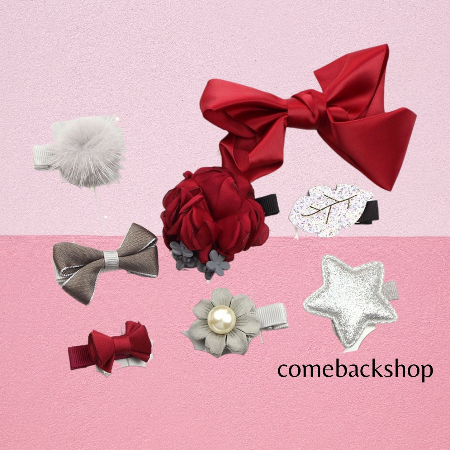 Hair Accessories for Girls, Hair Ties Hair Clips Set with Box Different Style Elastic Hair Bands Rubber Bands for Kids Teens Toddler