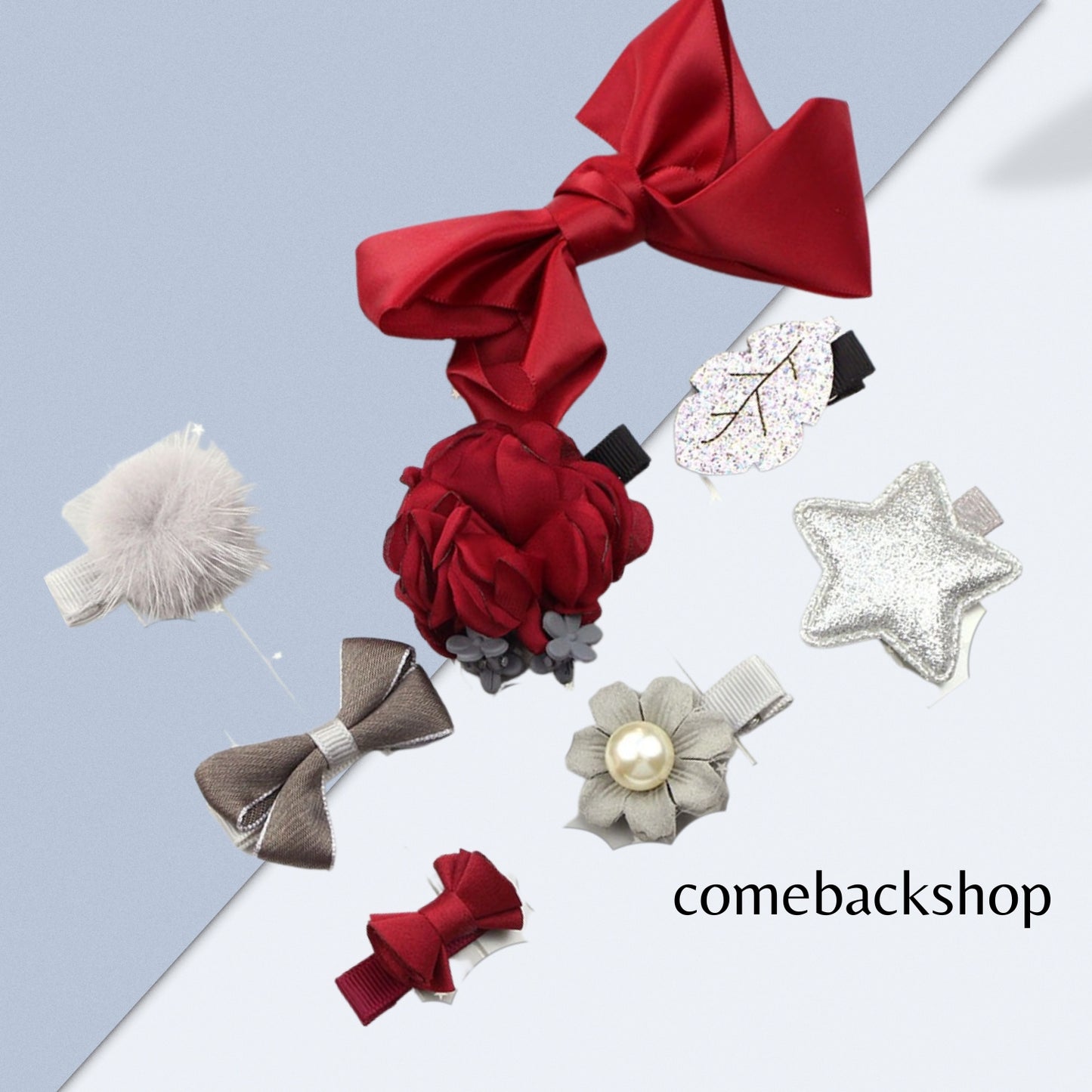 Hair Accessories for Girls, Hair Ties Hair Clips Set with Box Different Style Elastic Hair Bands Rubber Bands for Kids Teens Toddler