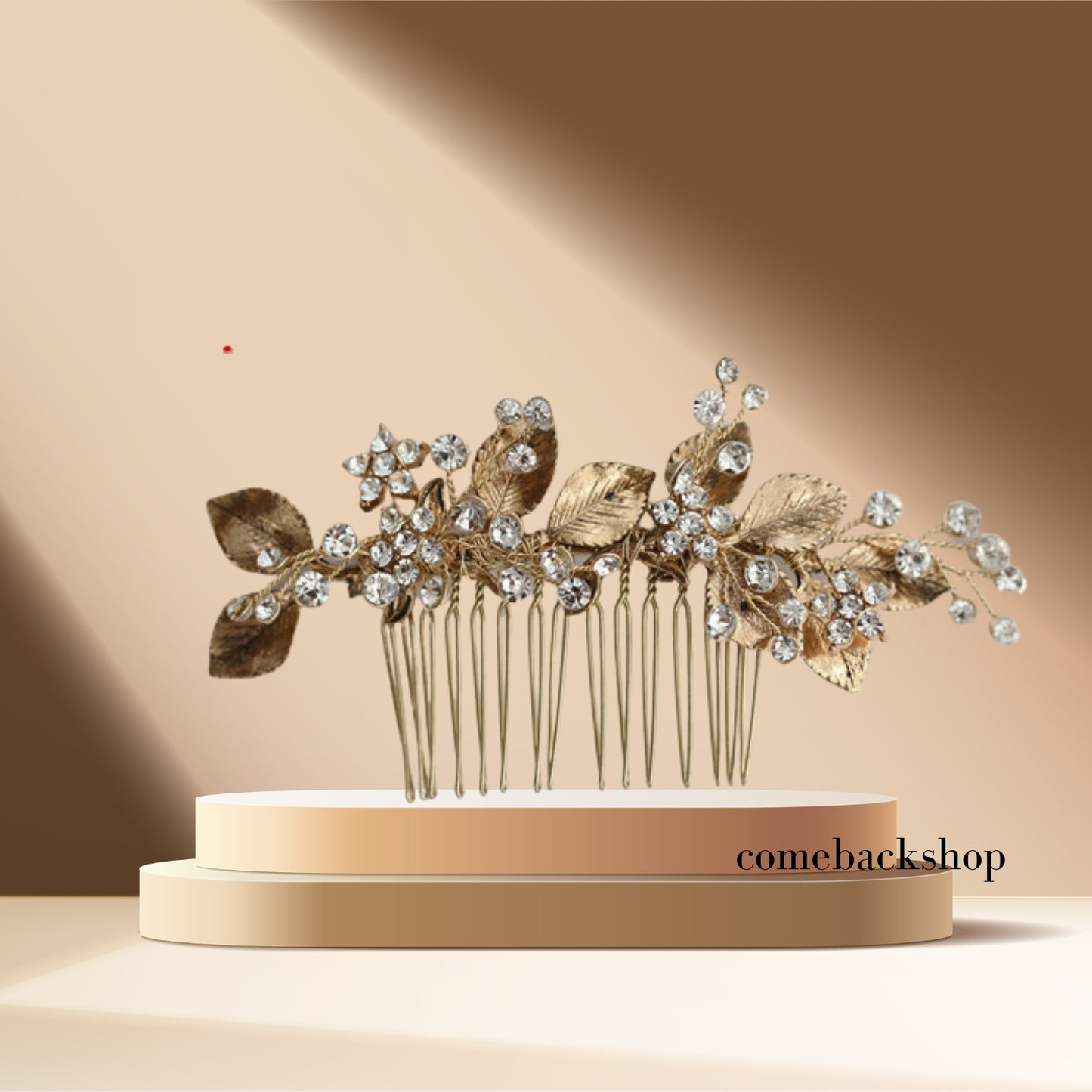 Handmade Wedding Hair Comb Clip Rhinestone Bridal Hair Comb Piece, Gold Hair Accessories for Brides Wedding