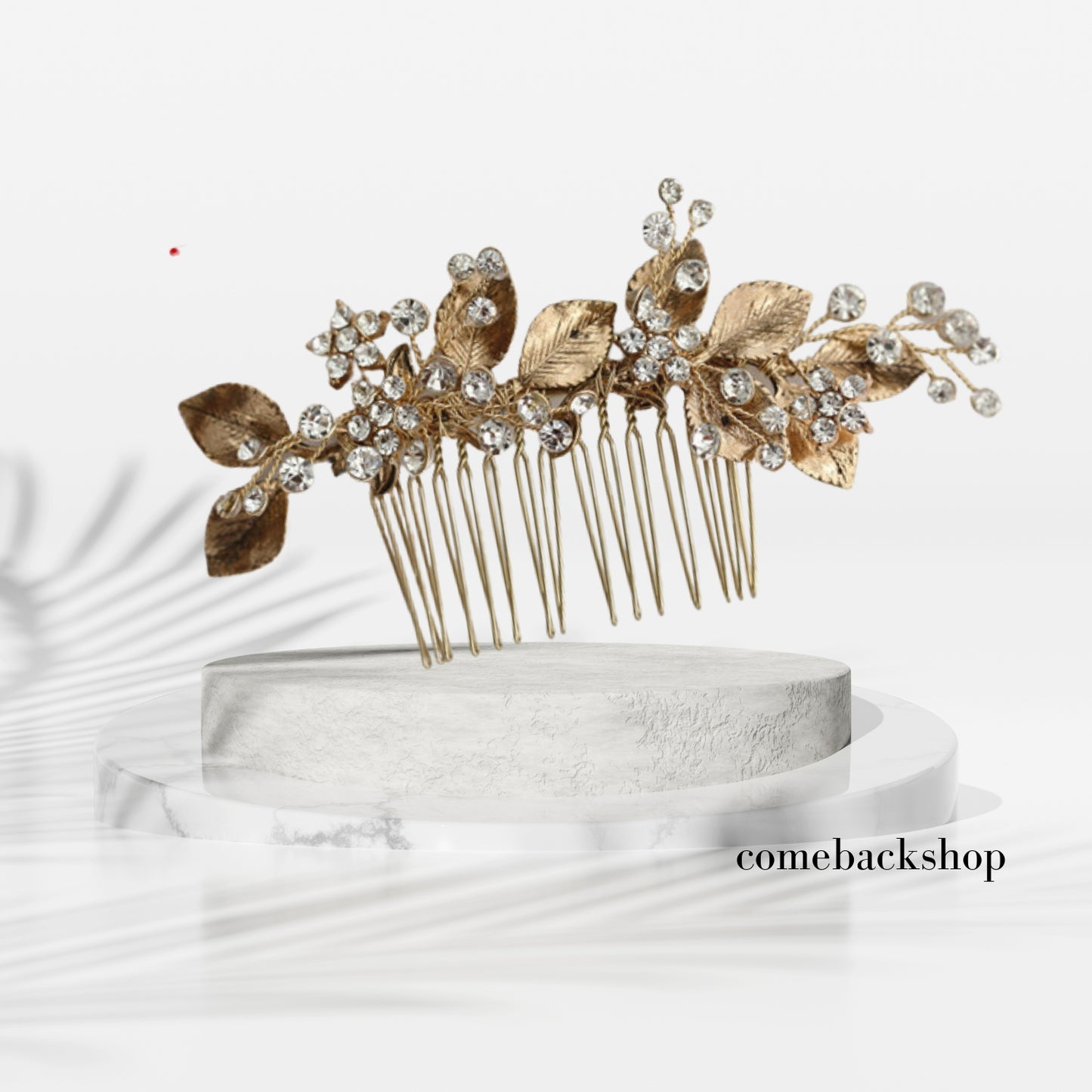 Handmade Wedding Hair Comb Clip Rhinestone Bridal Hair Comb Piece, Gold Hair Accessories for Brides Wedding