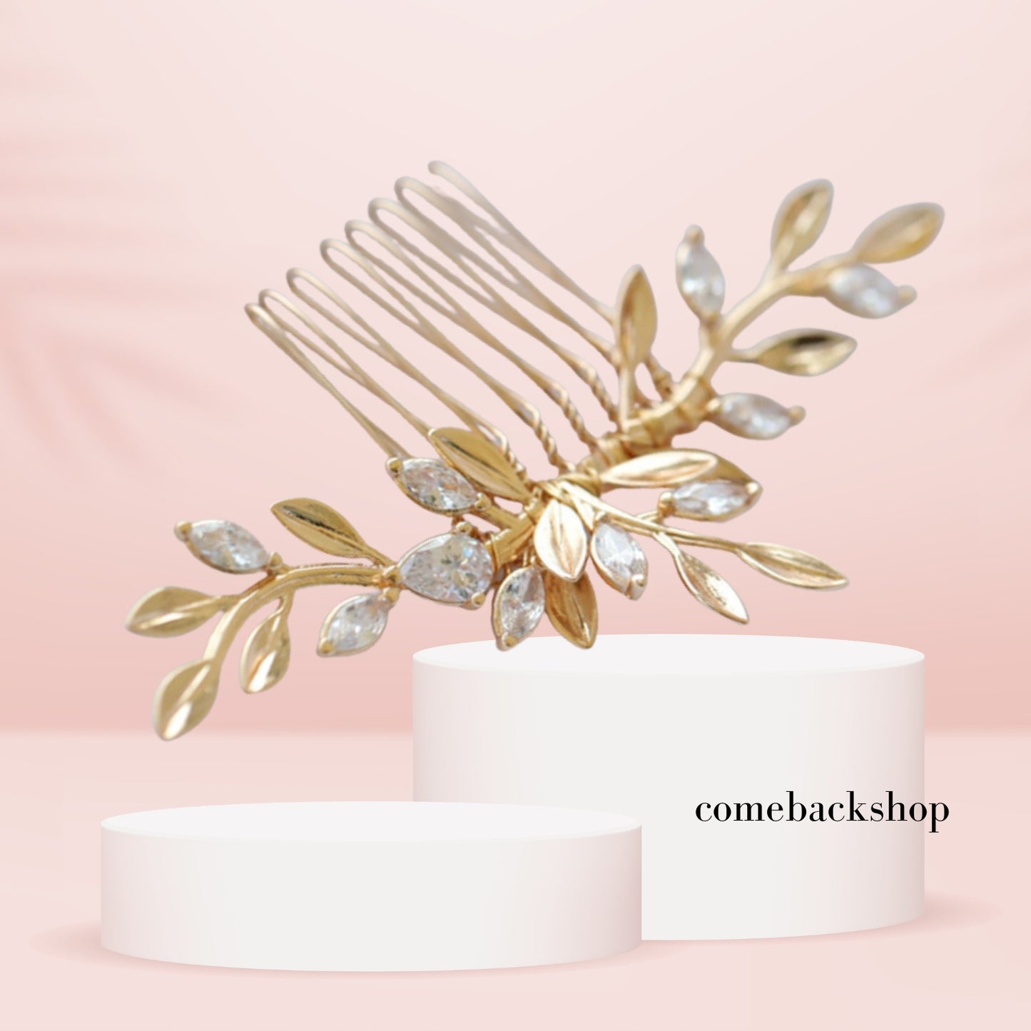 Gold Wedding Hair Comb-Handmade Bridal Hair Clip Wedding Hair Accessories for Women