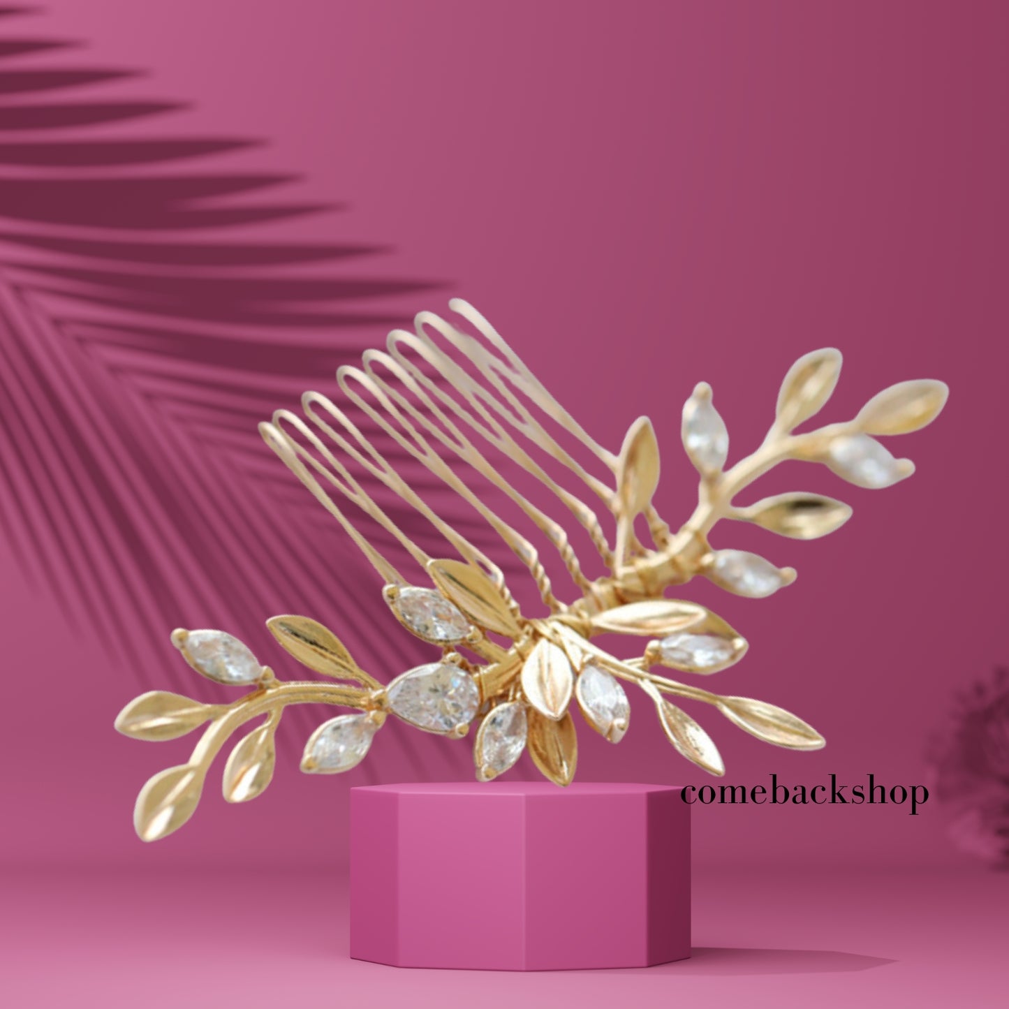 Gold Wedding Hair Comb-Handmade Bridal Hair Clip Wedding Hair Accessories for Women