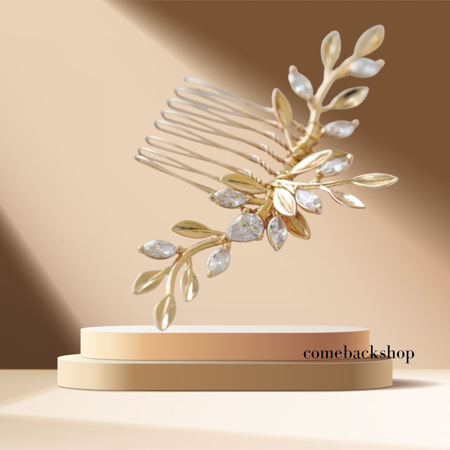 Gold Wedding Hair Comb-Handmade Bridal Hair Clip Wedding Hair Accessories for Women
