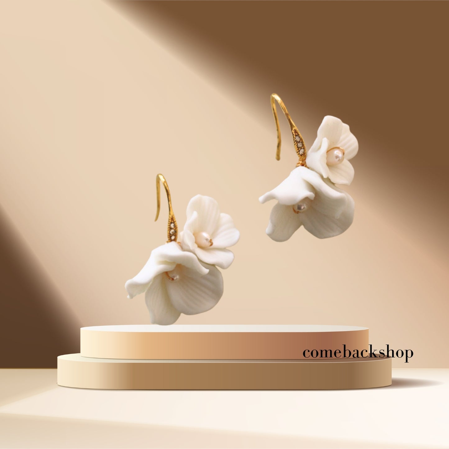 Flower Drop Earrings, Flower Dangle Earrings, Dainty Earrings, Floral Earrings, Long Drop Flower Earrings