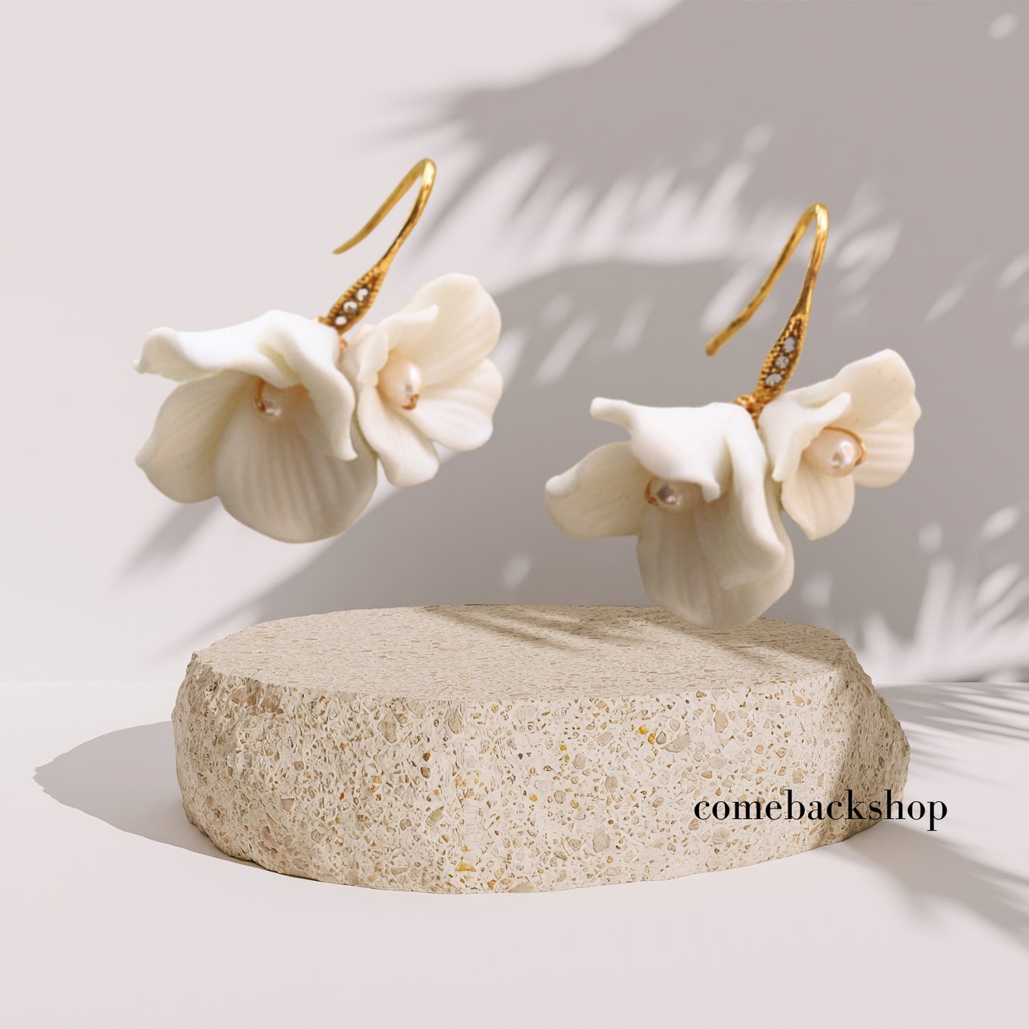 Flower Drop Earrings, Flower Dangle Earrings, Dainty Earrings, Floral Earrings, Long Drop Flower Earrings