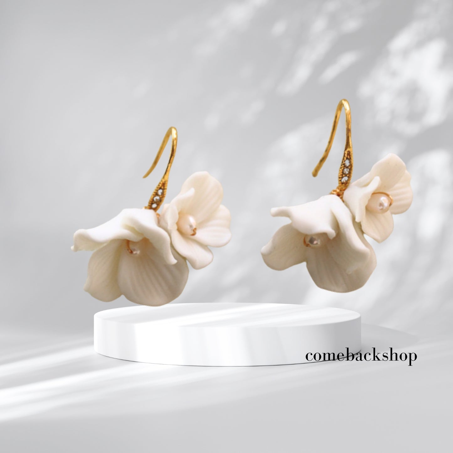 Flower Drop Earrings, Flower Dangle Earrings, Dainty Earrings, Floral Earrings, Long Drop Flower Earrings