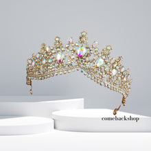 Load image into Gallery viewer, AB Rhinestones Wedding Tiara for Women Silver Princess Crown for Girls Crystal Tiaras and Crowns for Women Tiaras for Girls Hair Accessories for Birthday Prom Costume Gift
