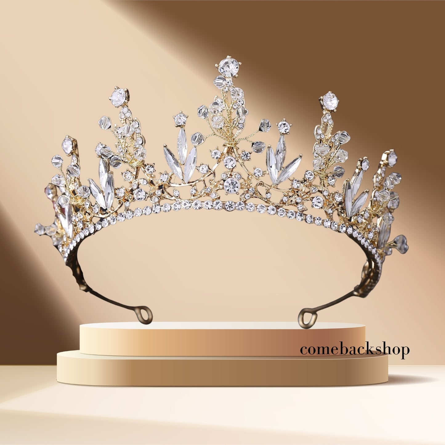 Princess Crown and Tiara for Women Princess Gold Tiara Queen Costume Crystal Rhinestone Crown for Bride Bridal Girl Ladies Wedding Prom Birthday Festival Party, Ideal Gift for Women