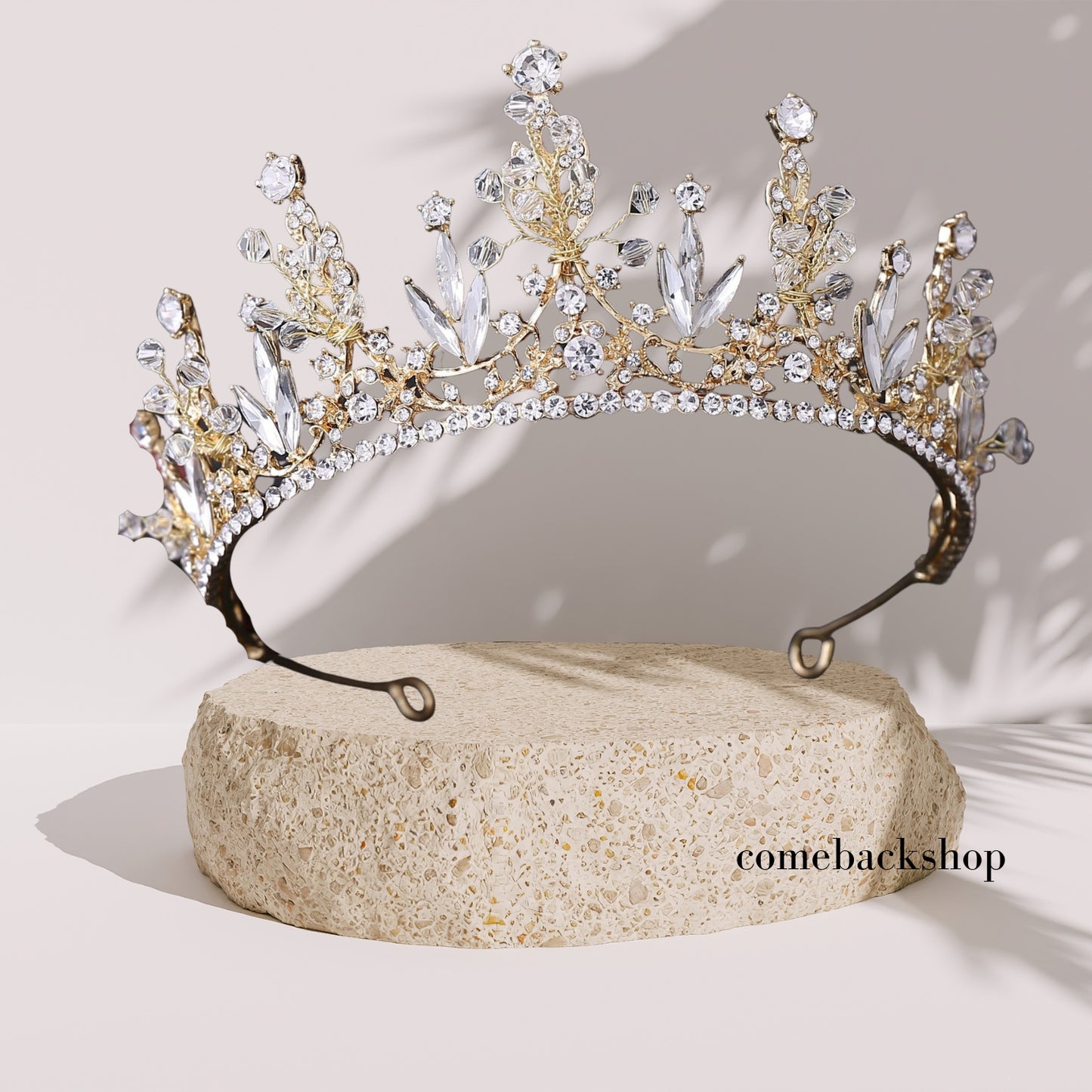 Princess Crown and Tiara for Women Princess Gold Tiara Queen Costume Crystal Rhinestone Crown for Bride Bridal Girl Ladies Wedding Prom Birthday Festival Party, Ideal Gift for Women