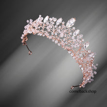 Load image into Gallery viewer, Pink Crown for Women Pink Queen Crowns for Girls Princess Baroque Crystal Rhinestone Bridal Tiara for Bride Costume Party