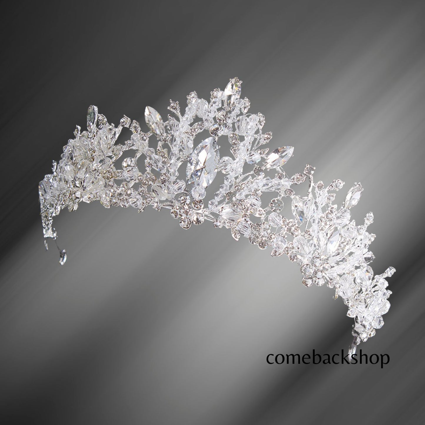 Silver Crown for Women Baroque Queen Crown and Tiara for Women Crystal Headband Mermaid Crown Princess Tiaras Hair Accessories for Bride Party Bridesmaids Halloween Costume Cos-play Gift
