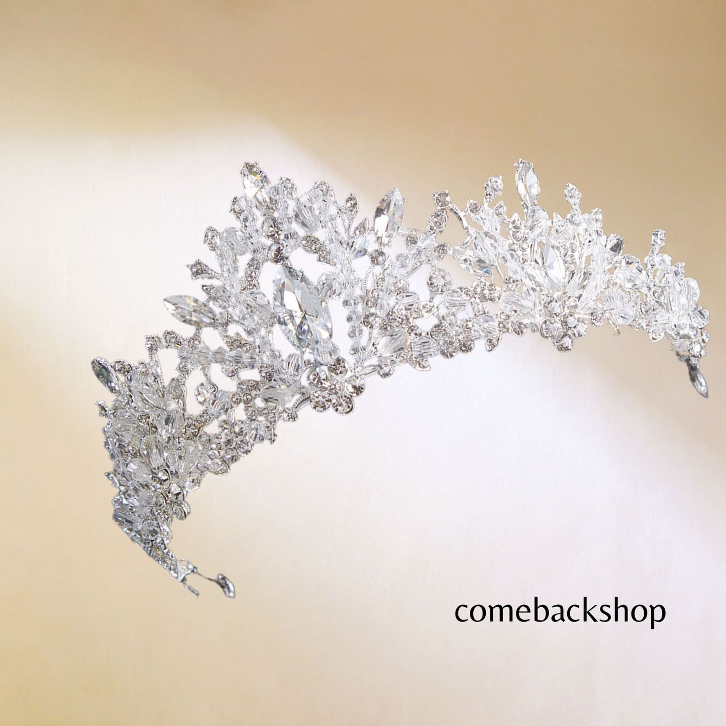 Silver Crown for Women Baroque Queen Crown and Tiara for Women Crystal Headband Mermaid Crown Princess Tiaras Hair Accessories for Bride Party Bridesmaids Halloween Costume Cos-play Gift