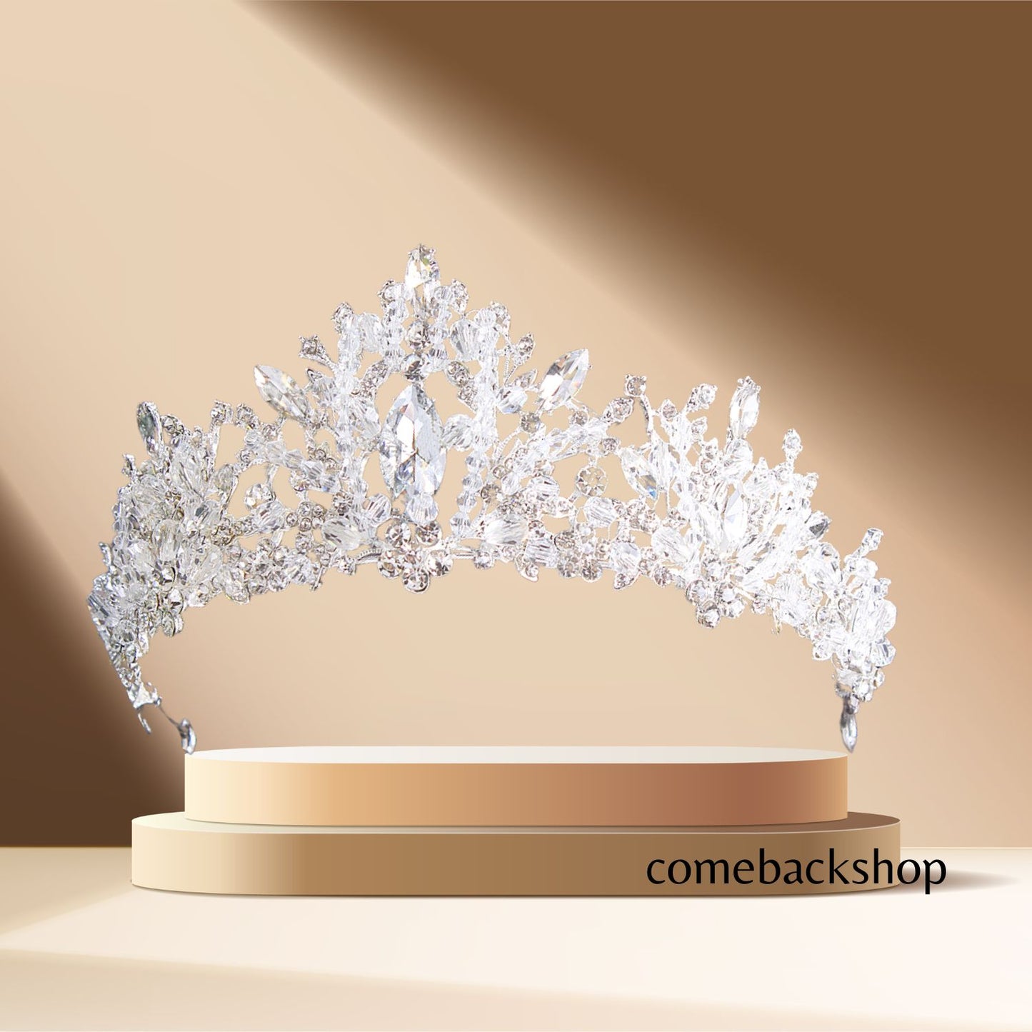 Silver Crown for Women Baroque Queen Crown and Tiara for Women Crystal Headband Mermaid Crown Princess Tiaras Hair Accessories for Bride Party Bridesmaids Halloween Costume Cos-play Gift