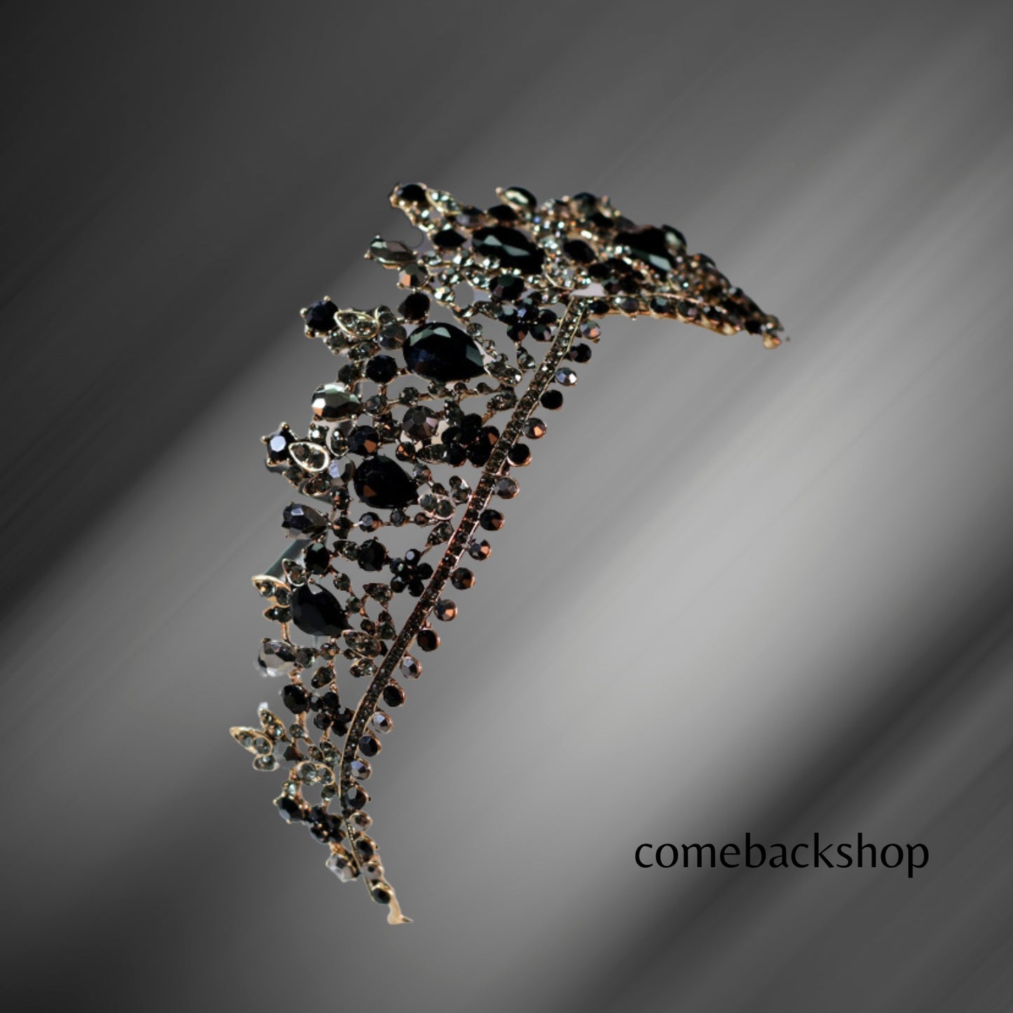 Black Crowns Crystal Tiara Sweet Princess Tiaras Wedding Hair Accessories,Swarovski