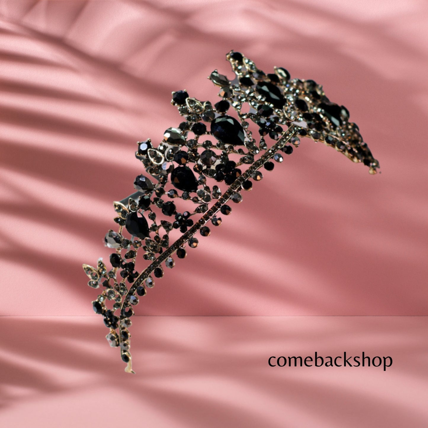 Black Crowns Crystal Tiara Sweet Princess Tiaras Wedding Hair Accessories,Swarovski