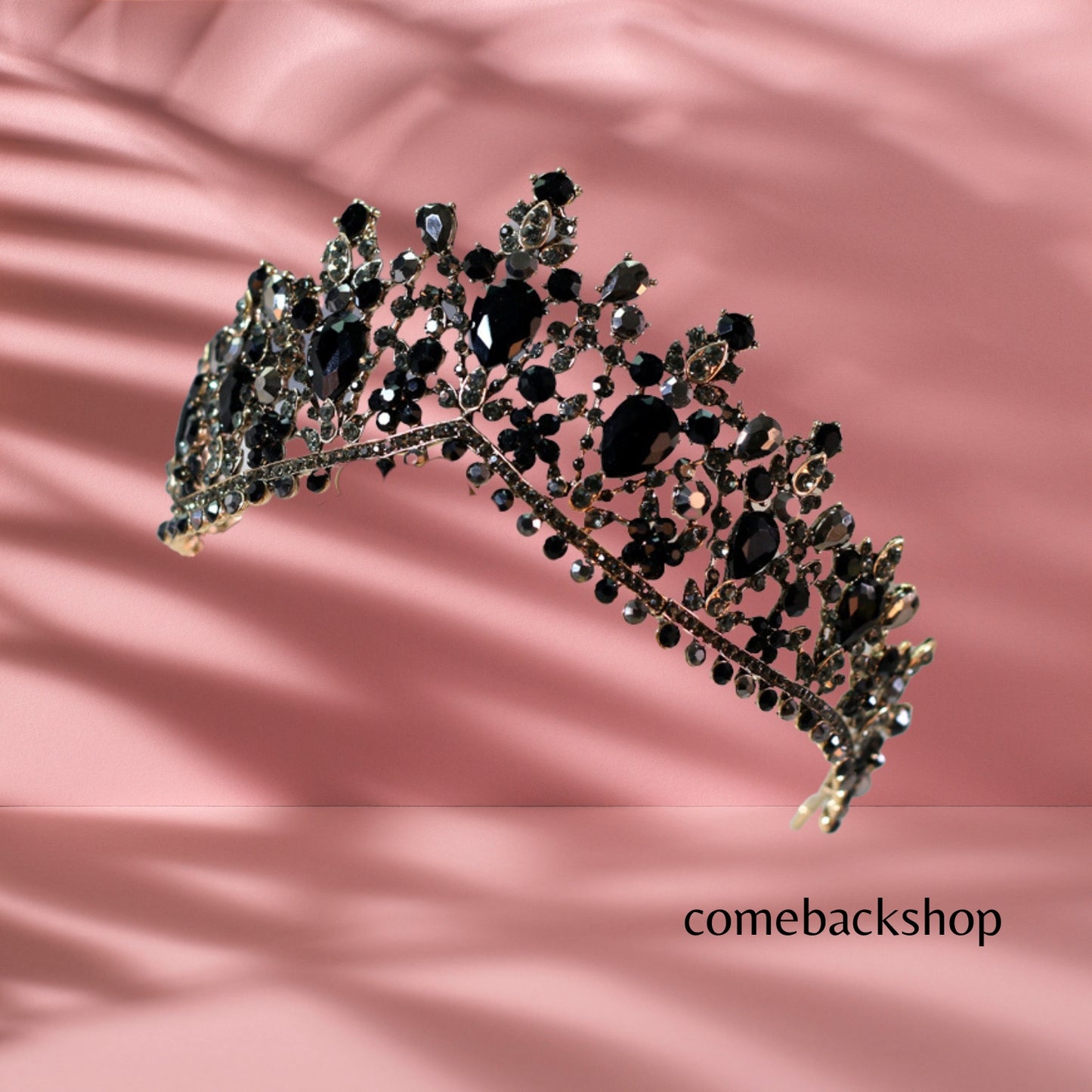 Black Crowns Crystal Tiara Sweet Princess Tiaras Wedding Hair Accessories,Swarovski