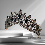 Black Crowns Crystal Tiara Sweet Princess Tiaras Wedding Hair Accessories,Swarovski