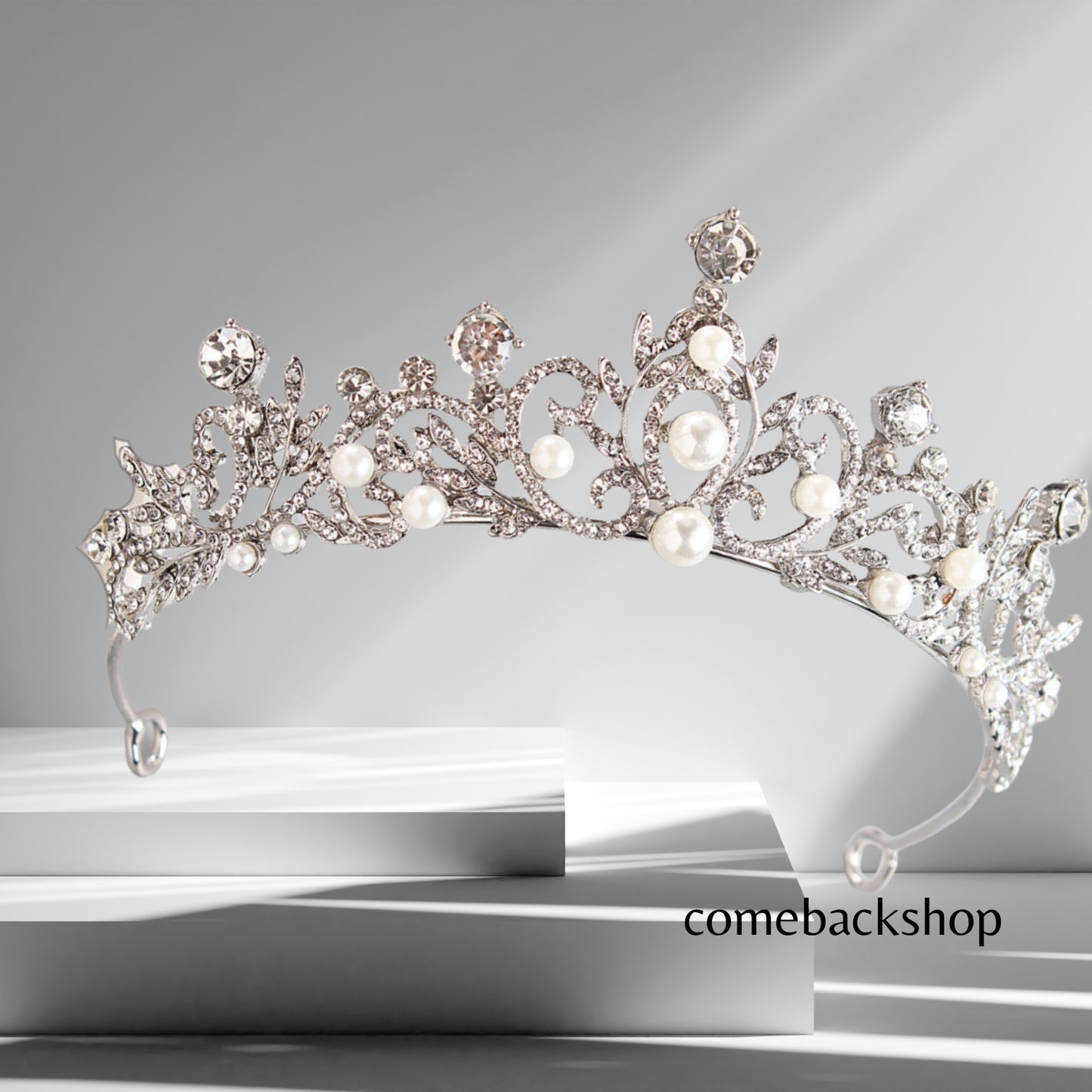 Flower Bead Bridal Wedding Crown Headband Women Crystal Tiara Headpiece Wedding Hair Accessories