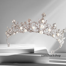 Load image into Gallery viewer, Flower Bead Bridal Wedding Crown Headband Women Crystal Tiara Headpiece Wedding Hair Accessories