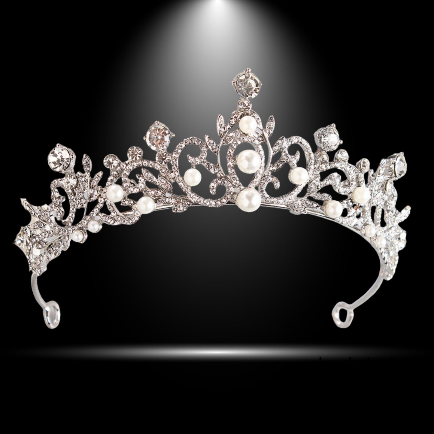 Flower Bead Bridal Wedding Crown Headband Women Crystal Tiara Headpiece Wedding Hair Accessories