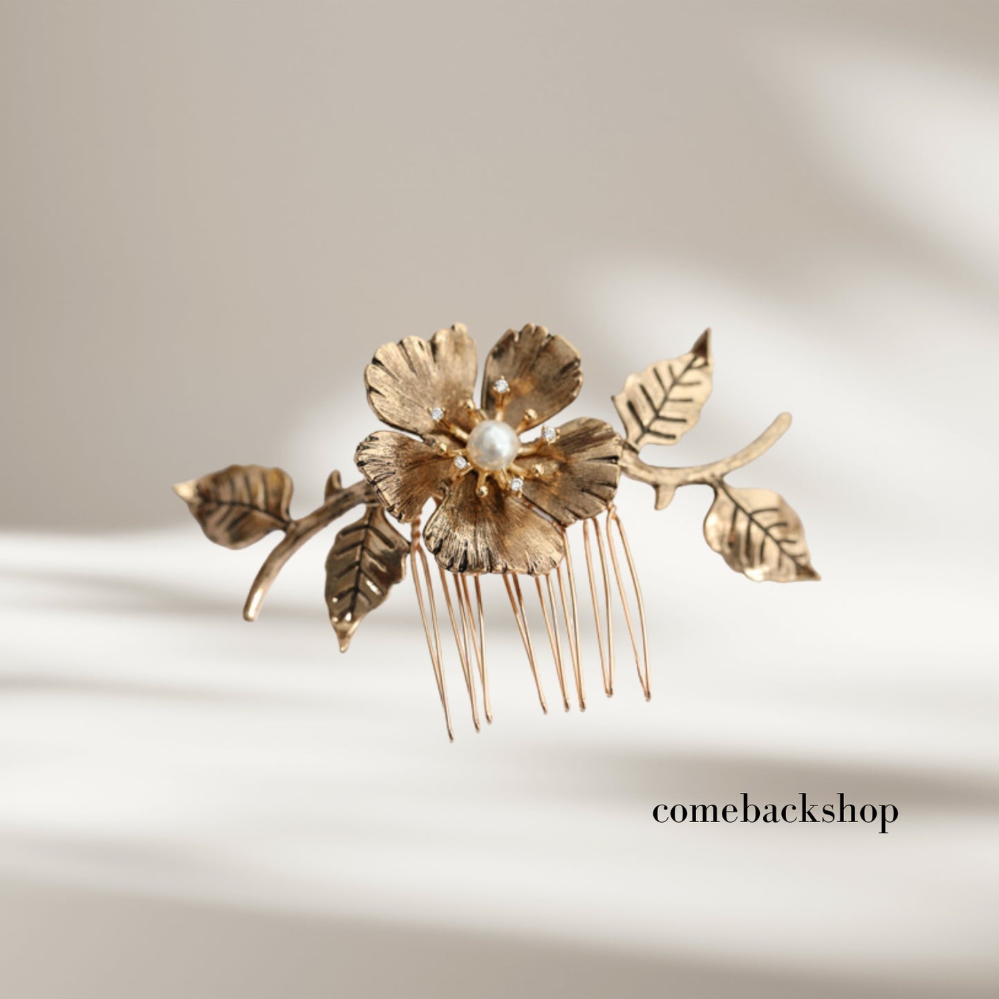 Gold Wedding Hair Comb-Handmade Bridal Hair Clip Wedding Hair Accessories for Women