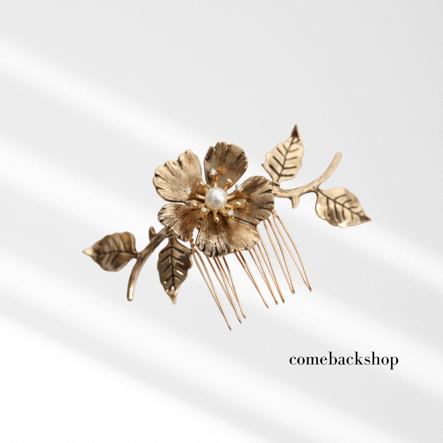 Gold Wedding Hair Comb-Handmade Bridal Hair Clip Wedding Hair Accessories for Women