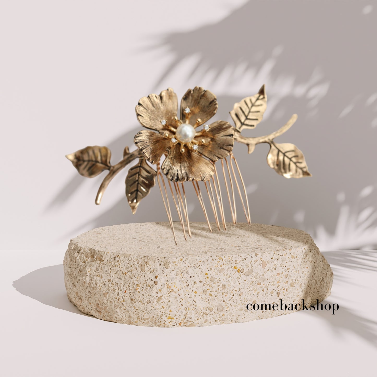 Gold Wedding Hair Comb-Handmade Bridal Hair Clip Wedding Hair Accessories for Women