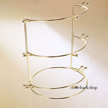 Load image into Gallery viewer, Crown Necklace Three-tier Stand Rack Jewelry Holder Girls Home Hair Bride Ties Layer Headband Hairband for Tree Organizer and Accessories Women Band Golden