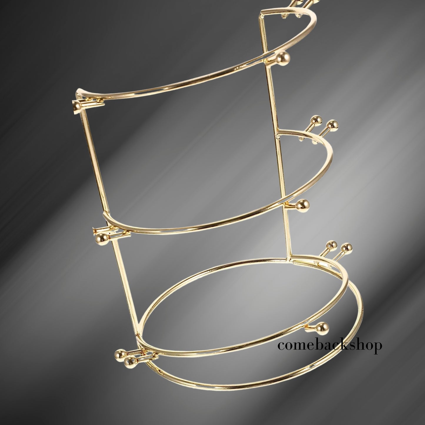 Crown Necklace Three-tier Stand Rack Jewelry Holder Girls Home Hair Bride Ties Layer Headband Hairband for Tree Organizer and Accessories Women Band Golden